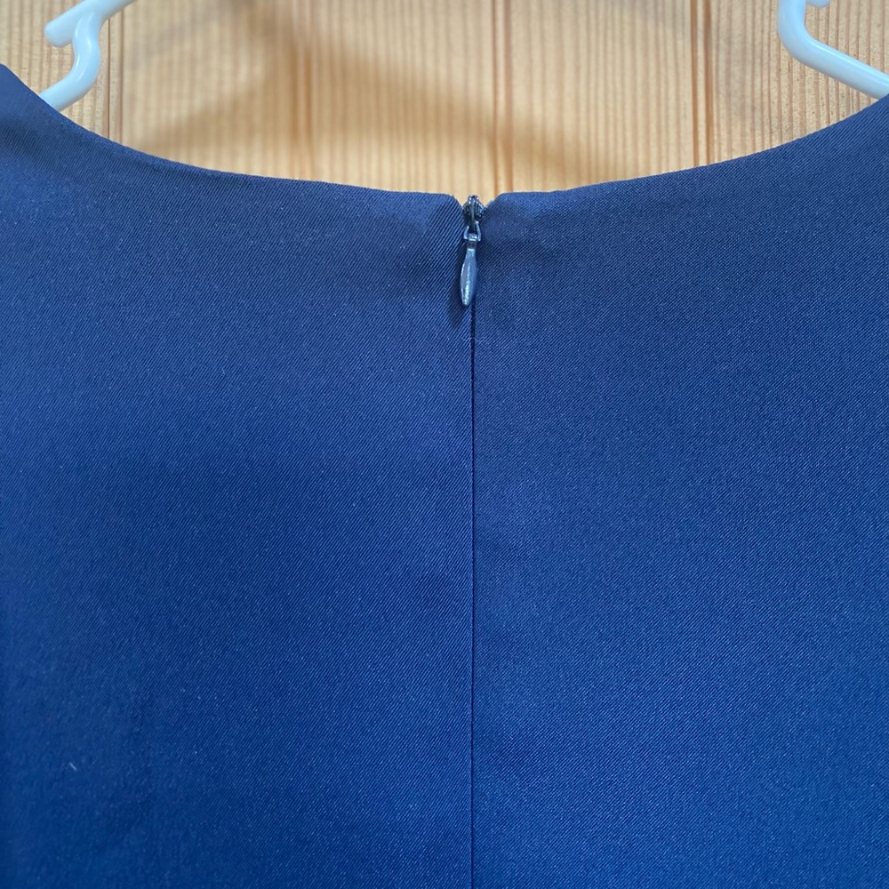 Dress Barn Navy and White Patterned Midi Dress - Picture 6 of 8